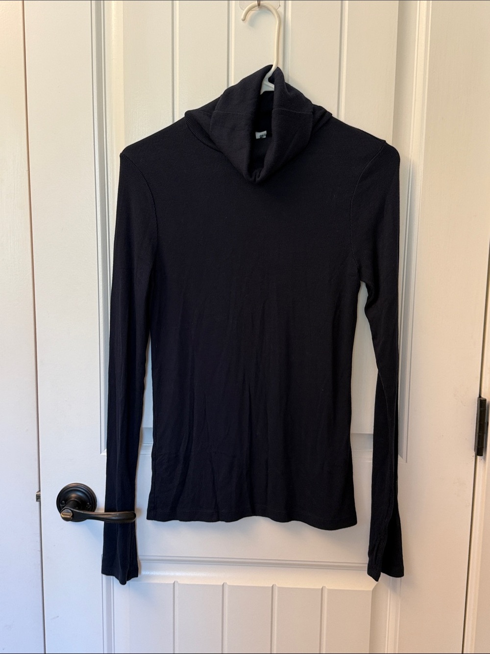 Splits59 Navy Ribbed Cowl Neck Top